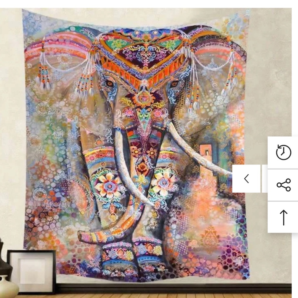 Used large elephant tapestry
